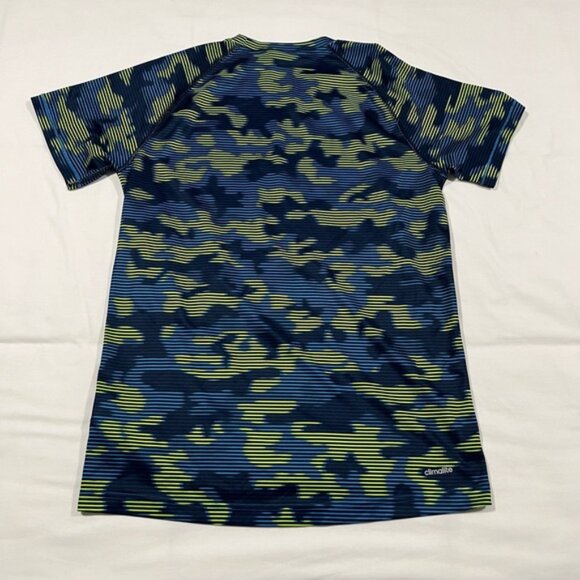 Two Adidas Green and Blue Short Sleeve Tee - one Nature-Inspired and one Camo - Picture 5 of 6